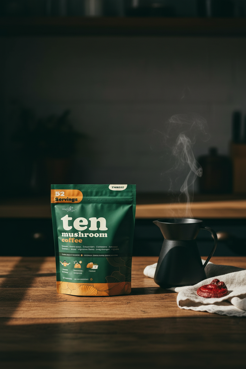 The ten organic mushrooms in THREEE coffee